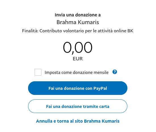 Dona Ora Paypal Brahma Kumaris